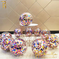 Showlu Fashion Store 10/20 Star Confetti Balloons Metallic Confetti Latex Transparent Ballon Baby Shower Birthday Party Wedding Decoration Ball Globo