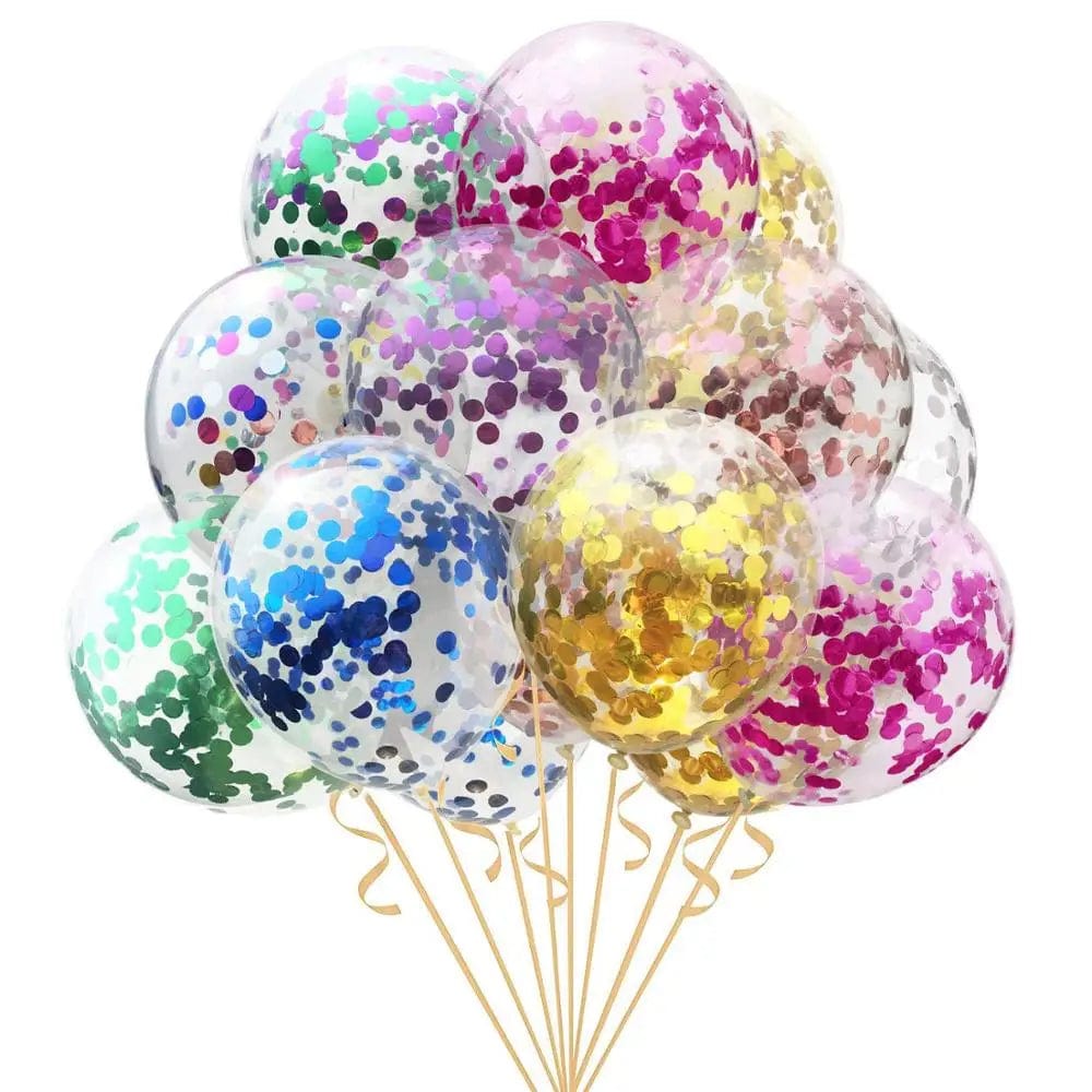 Showlu Fashion Store 10/20 Star Confetti Balloons Metallic Confetti Latex Transparent Ballon Baby Shower Birthday Party Wedding Decoration Ball Globo