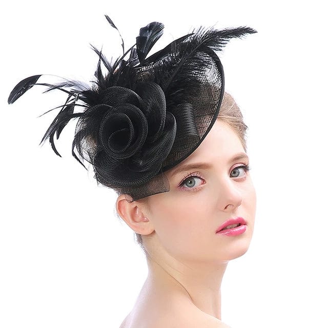  Showlu Fashion Store 10-20cm / Black (hairpin) European-Style Women's Court Ladies Dinner Party Headdress Hat