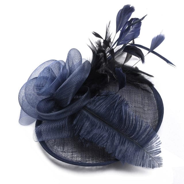  Showlu Fashion Store 10-20cm / Navy blue (hairpin) European-Style Women's Court Ladies Dinner Party Headdress Hat