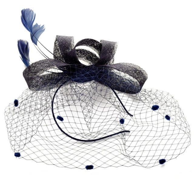  Showlu Fashion Store 10-20cm / Navy blue (headband) European-Style Women's Court Ladies Dinner Party Headdress Hat