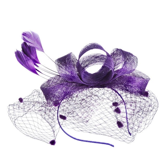  Showlu Fashion Store 10-20cm / Purple (headband) European-Style Women's Court Ladies Dinner Party Headdress Hat