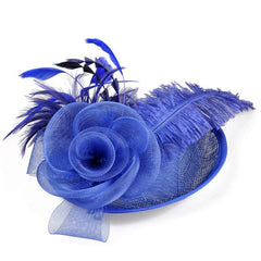  Showlu Fashion Store 10-20cm / Royal Blue (hairpin) European-Style Women's Court Ladies Dinner Party Headdress Hat