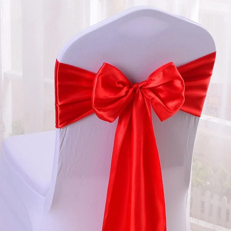 SHOWLU FASHION STORE 10/50/100pcs/Lot Satin Chair Bow Sashes Wedding Indoor Outdoor Chair Ribbon Butterfly Ties Party Event Hotel Banquet Decoration