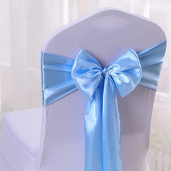 SHOWLU FASHION STORE 10/50/100pcs/Lot Satin Chair Bow Sashes Wedding Indoor Outdoor Chair Ribbon Butterfly Ties Party Event Hotel Banquet Decoration