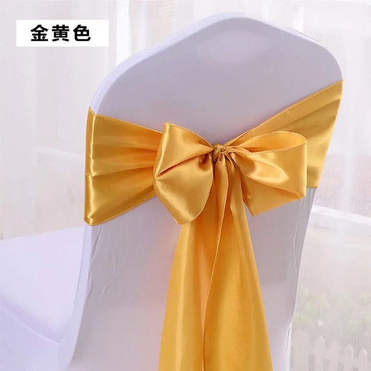 SHOWLU FASHION STORE 10/50pcs Chair Sashes Elastic Stretch Chair Bow Band Hotel Wedding Banquet Chair Decor Birthday Party Outdoor Camping Chair Sash