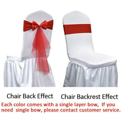 Showlu Fashion Store 10 50pcs Spandex Chair Sashes with Gauze Wedding Lycra Chair Band Stretch Chair Bows For Banquet Party Event Decoration Supplies