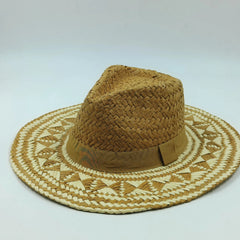  Showlu Fashion Store 10 / M 56-58 Raffia straw hat for women Bohemian colorful stitched straw hat ladies vacation sun hat beach summer vacation jazz hat panama