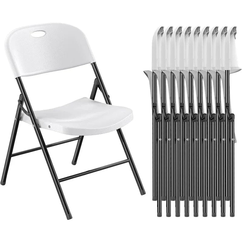 SHOWLU FASHION STORE 10 Pack / United States 650 Weight Limit Heavy Duty Plastic Folding Chair with Reinforced Steel Frame for Indoor and Outdoor, Wedding