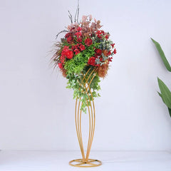 Showlu Fashion Store 10 PCS Flower Vase Floor Vases Column Stand Metal Road Lead Wedding Centerpiece Geometric Pot Table Rack For Home Event Decor