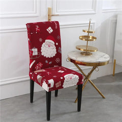  Showlu Fashion Store 10 / Universal Santa Chair Covers for Dining Room Christmas Removable Slipcovers for Dining Chair Red Spandex Kitchen Chair Slipcovers Set