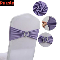 Showlu Fashion Store 100/50/10pcs Elastic Chair Knot Wedding Decoration Buckle Sashes Back Cover Mariage Hotel Home Seat Elegant Modern Ribbon Decors