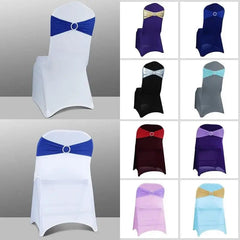 Showlu Fashion Store 100/50/10pcs Elastic Chair Knot Wedding Decoration Buckle Sashes Back Cover Mariage Hotel Home Seat Elegant Modern Ribbon Decors