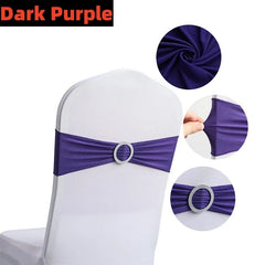 Showlu Fashion Store 100/50/10pcs Elastic Chair Knot Wedding Decoration Buckle Sashes Back Cover Mariage Hotel Home Seat Elegant Modern Ribbon Decors