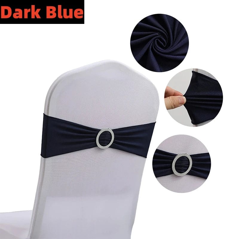 Showlu Fashion Store 100/50/10pcs Elastic Chair Knot Wedding Decoration Buckle Sashes Back Cover Mariage Hotel Home Seat Elegant Modern Ribbon Decors