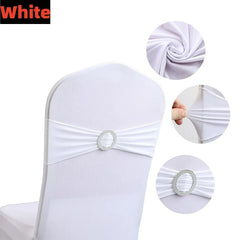 Showlu Fashion Store 100/50/10pcs Elastic Chair Knot Wedding Decoration Buckle Sashes Back Cover Mariage Hotel Home Seat Elegant Modern Ribbon Decors