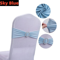 Showlu Fashion Store 100/50/10pcs Elastic Chair Knot Wedding Decoration Buckle Sashes Back Cover Mariage Hotel Home Seat Elegant Modern Ribbon Decors