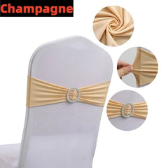 Showlu Fashion Store 100/50/10pcs Elastic Chair Knot Wedding Decoration Buckle Sashes Back Cover Mariage Hotel Home Seat Elegant Modern Ribbon Decors