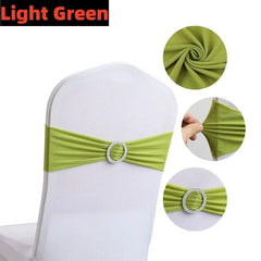 Showlu Fashion Store 100/50/10pcs Elastic Chair Knot Wedding Decoration Buckle Sashes Back Cover Mariage Hotel Home Seat Elegant Modern Ribbon Decors