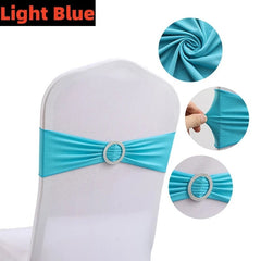 Showlu Fashion Store 100/50/10pcs Elastic Chair Knot Wedding Decoration Buckle Sashes Back Cover Mariage Hotel Home Seat Elegant Modern Ribbon Decors