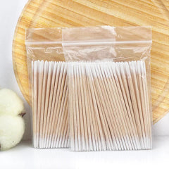 Showlu Fashion Store 100 pcs 100/300 Pcs Disposable Ultra-small Cotton Swab Brush Lint Free Micro Wood Makeup Brushes Eyelash Extension Glue Removing Tools