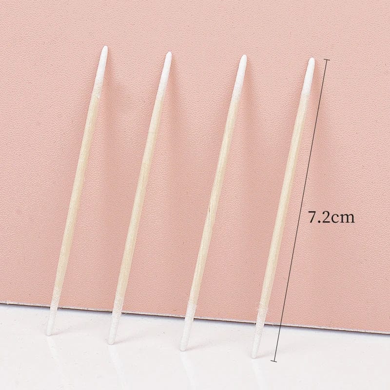 Showlu Fashion Store 100 pcs 100/300 Pcs Disposable Ultra-small Cotton Swab Brush Lint Free Micro Wood Makeup Brushes Eyelash Extension Glue Removing Tools