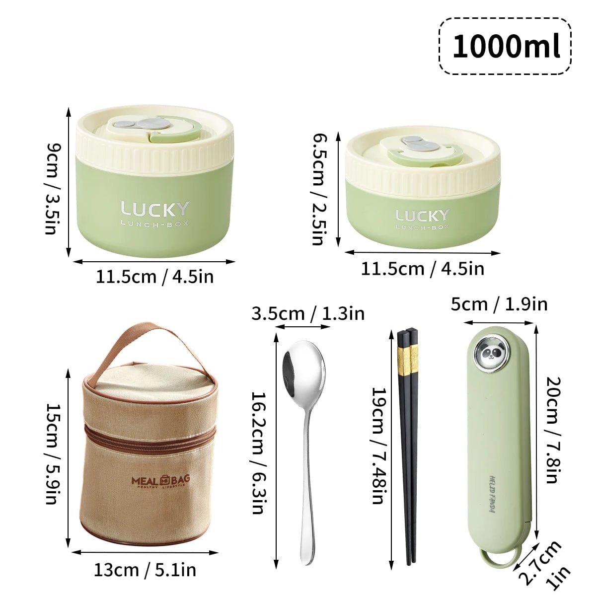  Showlu Fashion Store 1000ML Green WORTHBUY Portable Sealed Thermal Lunch Box For Kids Stackable Microwave 304 Stainless Steel Bento Box Insulated Food Container