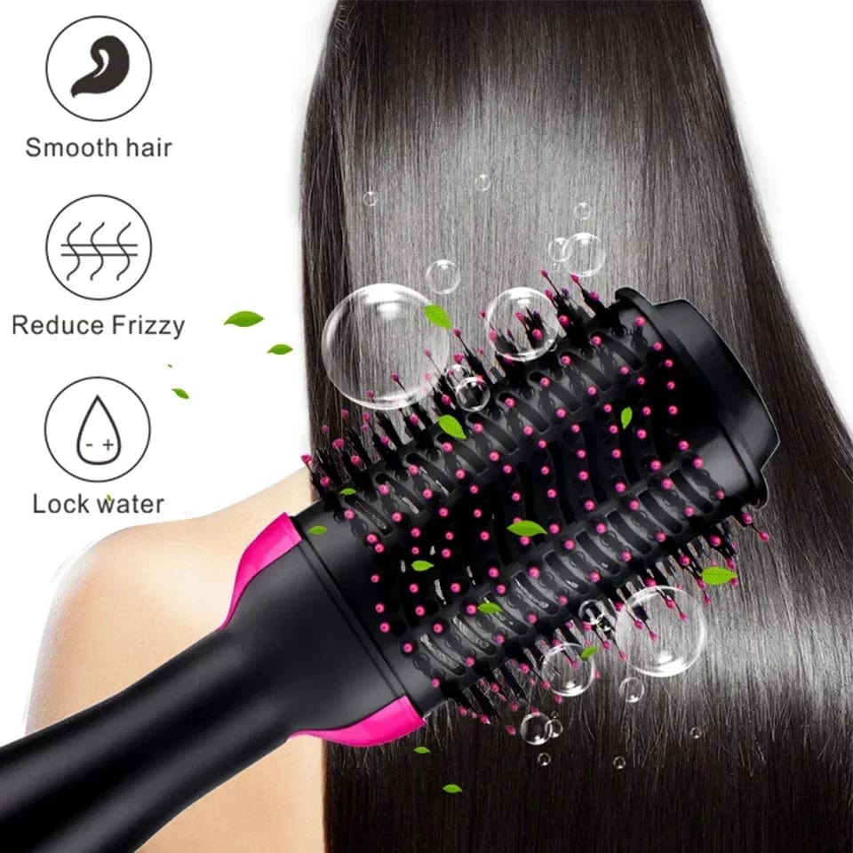 Showlu Fashion Store 1000W Hair Dryer Hot Air Brush Styler and Volumizer Hair Straightener Curler Comb Roller One Step Electric Ion Blow Dryer Brush