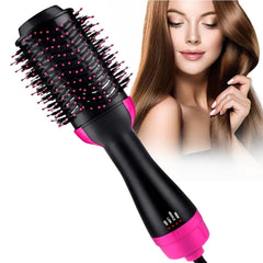 Showlu Fashion Store 1000W Hair Dryer Hot Air Brush Styler and Volumizer Hair Straightener Curler Comb Roller One Step Electric Ion Blow Dryer Brush