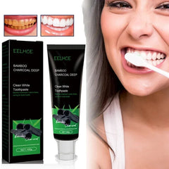 Showlu Fashion Store 100g Bamboo charcoal deep tooth whitening toothpaste cleaning yellow teeth stains Tartar removes mouth odor bright white oral care