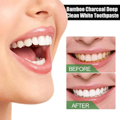 Showlu Fashion Store 100g Bamboo charcoal deep tooth whitening toothpaste cleaning yellow teeth stains Tartar removes mouth odor bright white oral care