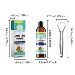 SHOWLU FASHION STORE 100ml / CHINA Natural Mouthwash Oil Bad Breath Care Coconut Oil Teeth Cleaning Tool With Tongue Scraper For Dormitory Home Travel Business