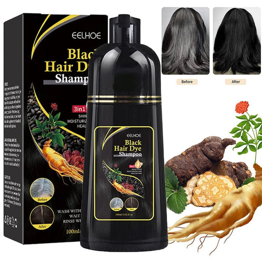 Showlu Fashion Store 100ml Natural Herbal Hair Dye Shampoo 3 in 1 Hair Color Shampoo for Gary Hair Dark Brown Black And Women Men Grey Coverage New