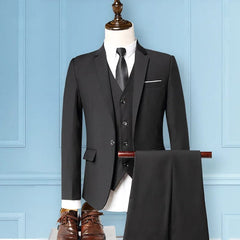 SHOWLU FASHION STORE (108) Korean Style Slim Fit Fashion Suit for Men Three Piece Custom Made