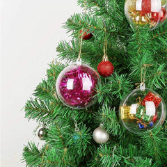 Showlu Fashion Store 10Pc Christmas Transparent Ball Plastic Christmas Trees Open Ball Box Bauble Ornament Wedding Gift Present Party Home Decoration