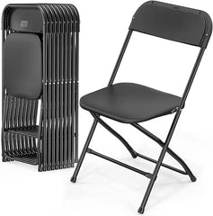 SHOWLU FASHION STORE 10pcs Black / United States 4/6/8/10/12/20Pcs Plastic Folding Chairs Stackable Wedding Party Camping Dining Seats, Home - White/Black