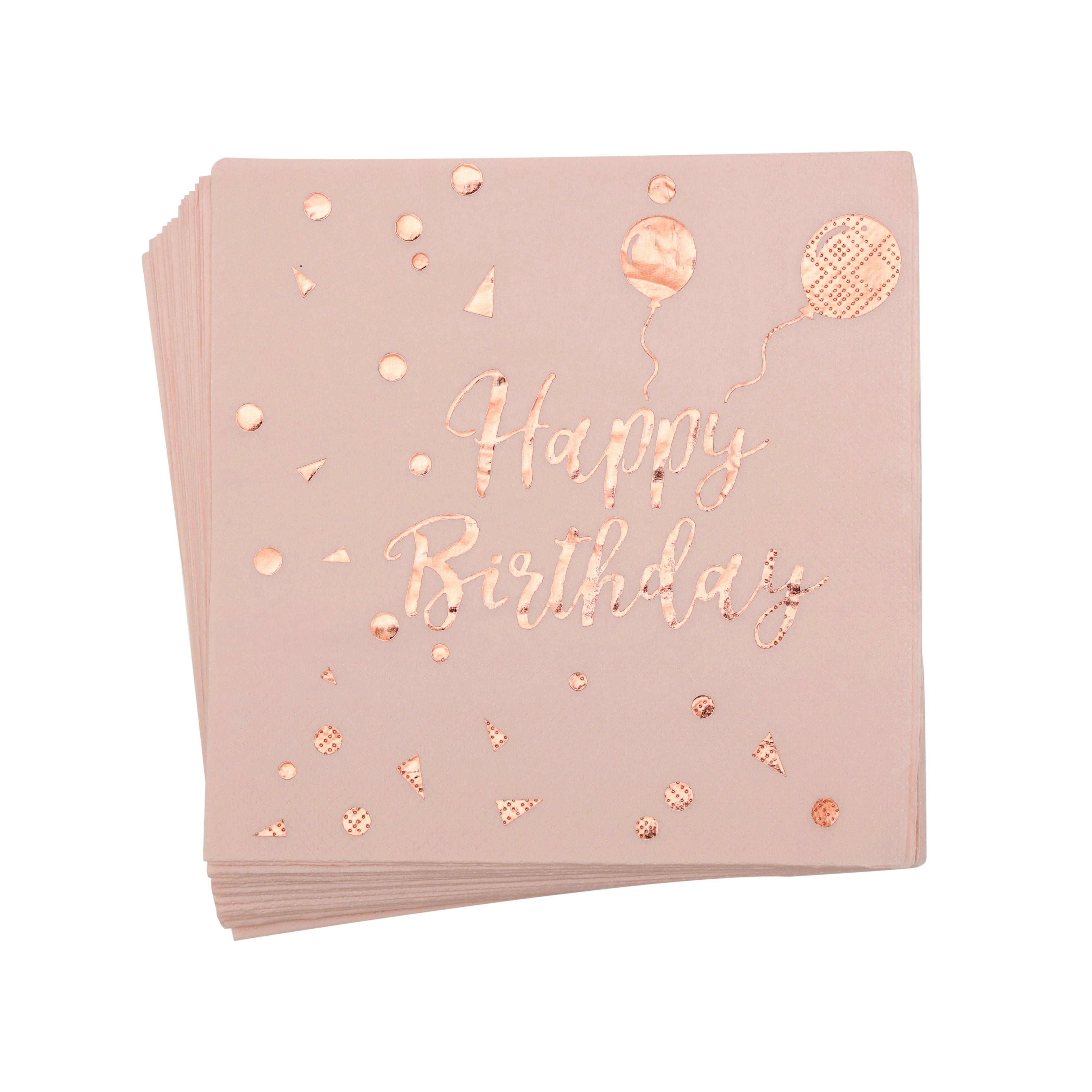 Showlu Fashion Store 10pcs napkins Birthday Party Decorations Rose Gold Cake Stand Adult Birthday Party Tablecoth Napkins Anniversaire Wedding Decor Party Supplies