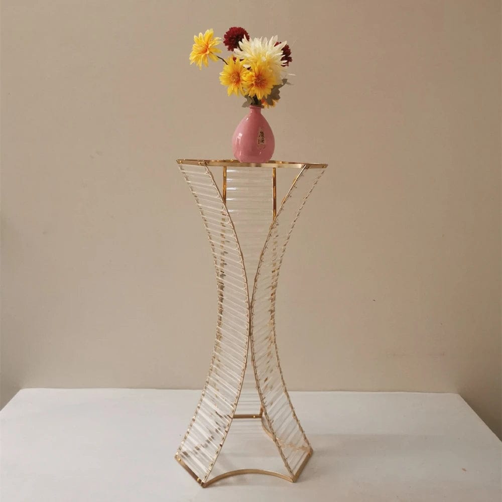 Showlu Fashion Store 10PCS Summer Vases Metal Flower Stand Acrylic Wedding Centerpieces Event Flowers Road Lead Home Party Decoration