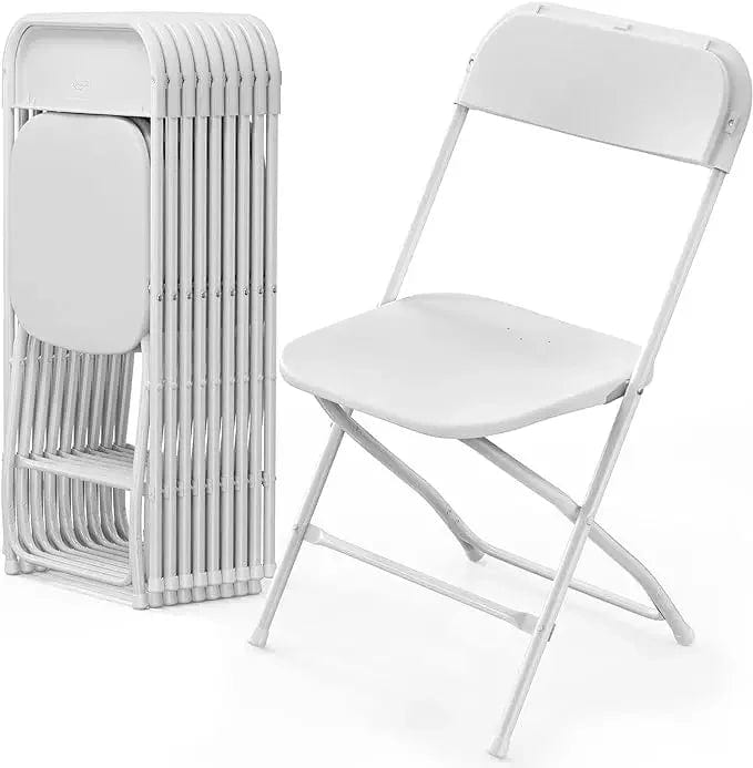 SHOWLU FASHION STORE 10pcs White / United States 4/6/8/10/12/20Pcs Plastic Folding Chairs Stackable Wedding Party Camping Dining Seats, Home - White/Black