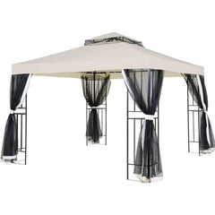 Showlu Fashion Store 10X10 FT / United States 10X10 FT Gazebo with Mosquito Netting and Curtains Outdoor, Patio Canopy for Deck Backyard Gardens Lawn, Gazebo