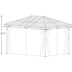 Showlu Fashion Store 10X10 FT / United States 10X10 FT Gazebo with Mosquito Netting and Curtains Outdoor, Patio Canopy for Deck Backyard Gardens Lawn, Gazebo