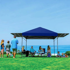  Showlu Fashion Store 10x10 Pop-Up Pavilion Canopy Tent With Double Awning Camping Full Folding Awnings Shade Garden Supplies Home