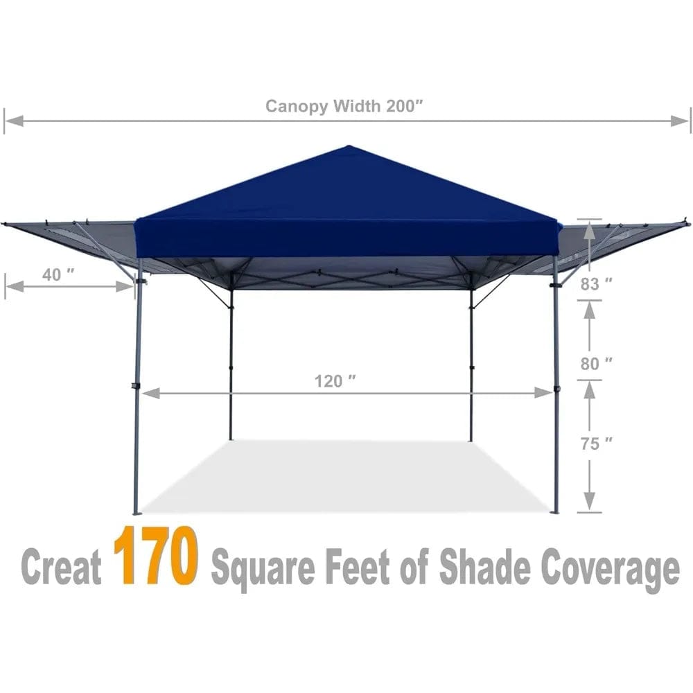  Showlu Fashion Store 10x10 Pop-Up Pavilion Canopy Tent With Double Awning Camping Full Folding Awnings Shade Garden Supplies Home