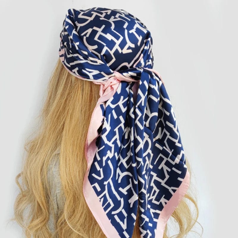 Showlu Fashion Store 11 / 90X90CM 90*90CM Kerchief Fashion Print Satin Silk Scarves Popular Colour Square Shawls Luxury Sunscreen New Headcloth foulard muffler