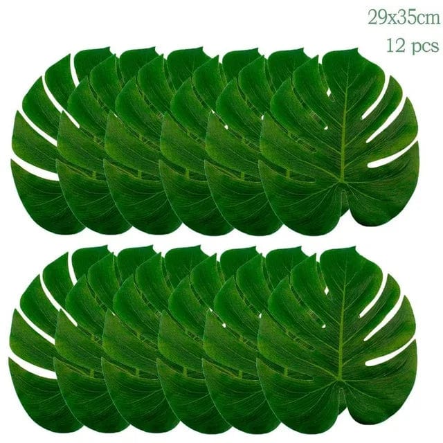 Sage green and gold disposable tableware set with leaves design, includes plates, cups, and napkins for wedding or party decor