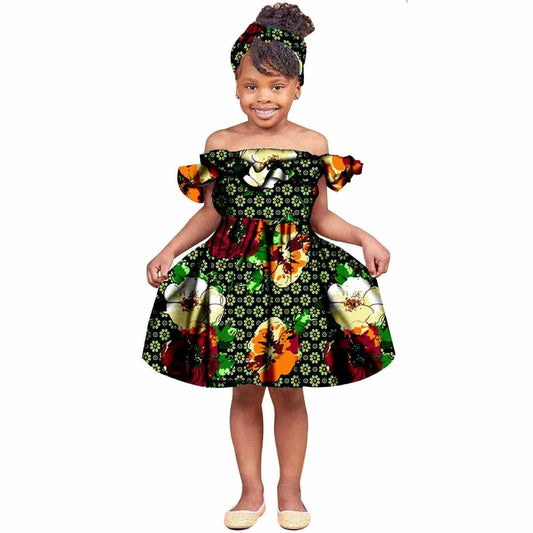  Showlu Fashion Store 11 / XL New Fashion Girls African Dress Children Bazin Riche Dashiki Mermaid Dress Fashion Cute Party Dresses Kid African Print Clothing