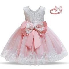 Showlu Fashion Store 110 / Pink- Girls' Dress Summer Birthday Party Gaoding Formal Dress Children's Sweet Summer Dress Baby Girls' Bud Skirt Princess Dress