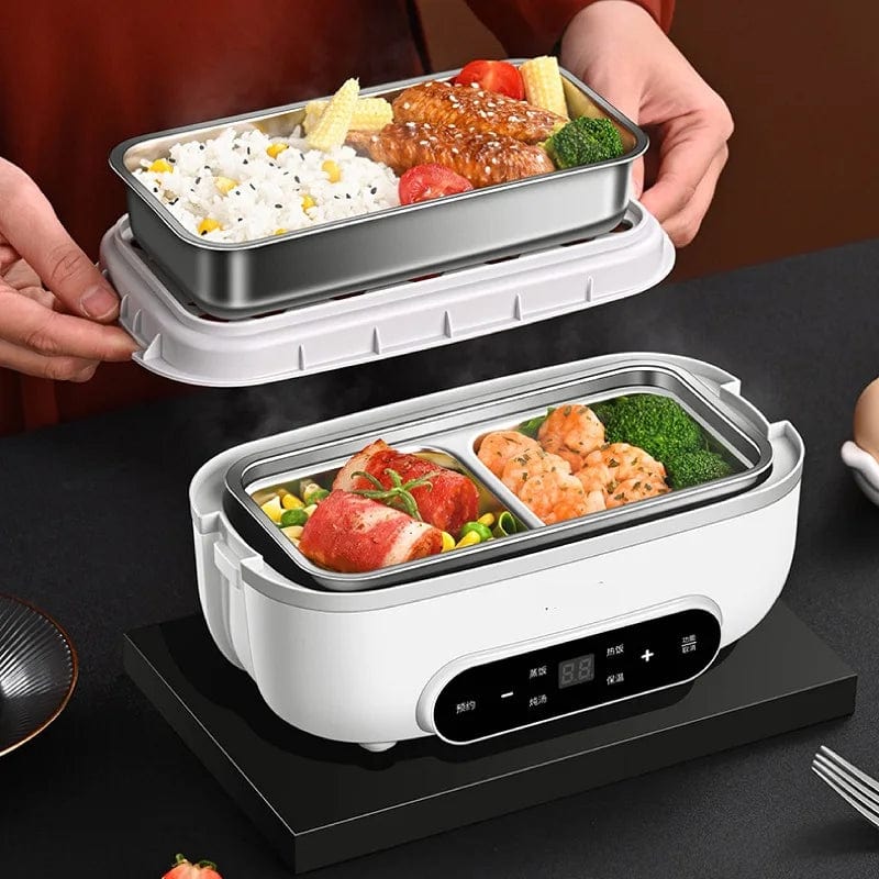 Showlu Fashion Store 1100ml Smart Electric Lunch Box Office Keep Warm Heated Lunch Box Water-free Appointment Breakfast Machine Food Heater 220V