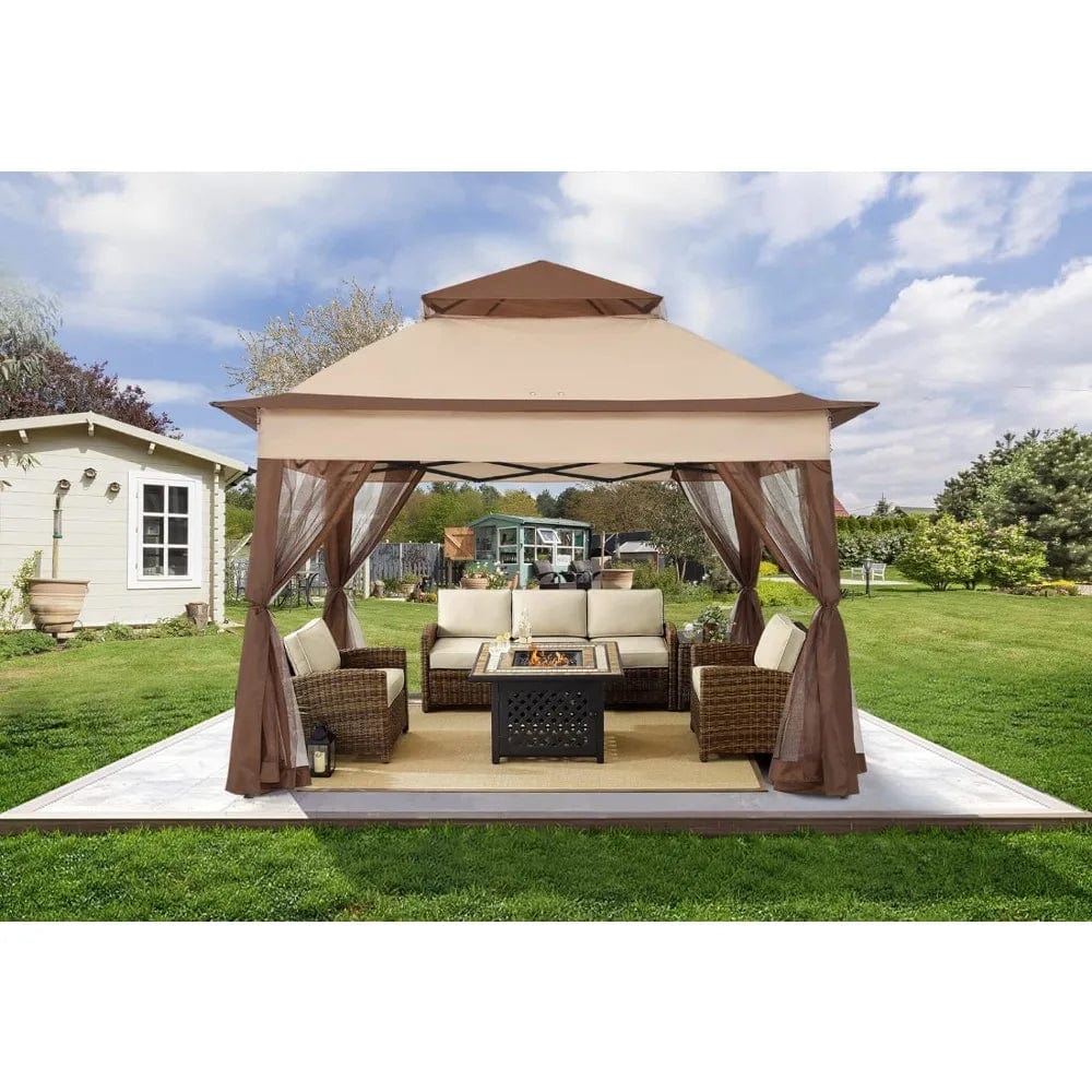 Showlu Fashion Store 11x11Ft Canopy, Easy Pop-Up Tent Instant Outdoor Shelter with Mosquito Netting Walls, Pop-Up Canopy