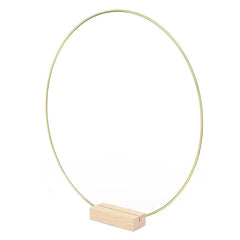 Showlu Fashion Store 12 inches 10Pcs 12 Inch Round Metal Hoop Centerpiece With Wooden Stand Decorative Props For Crafts DIY Wedding Event Party Decor